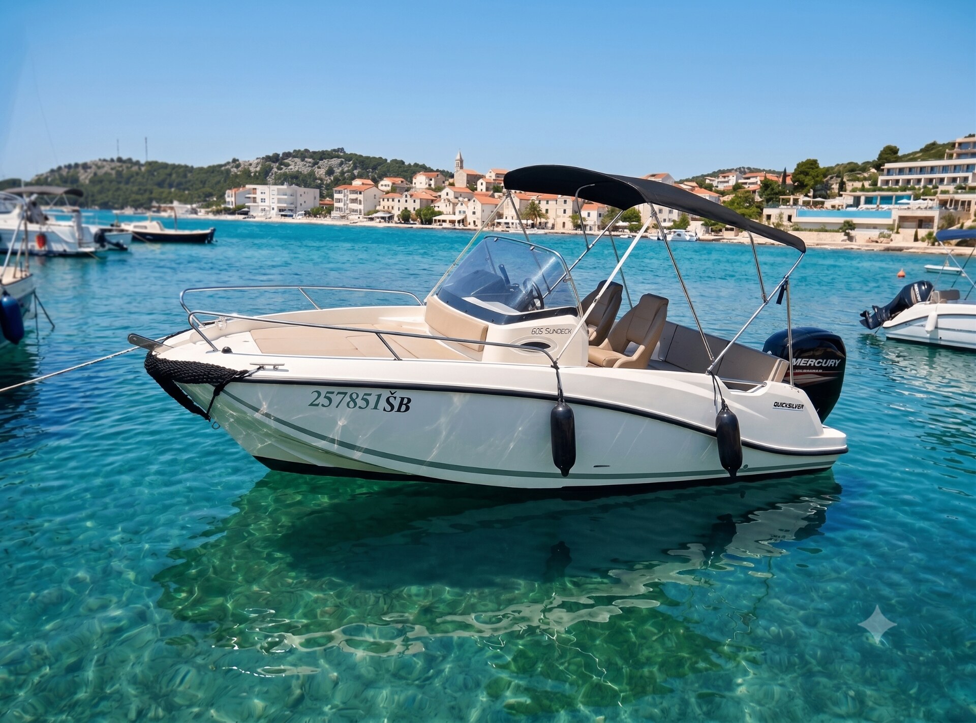 Quicksilver 605 docked